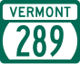 Vermont Route 289 signo