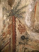 Ídem. Detalle de fresco parietal con palmera datilera, símbolica de Israel.