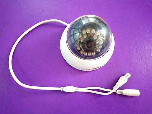 CCTV - Camera on a purple support