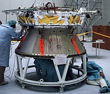 The Viking satellite is mounted on top of the Ariane adapter. Viking Satellite on Ariane Adapter.jpg