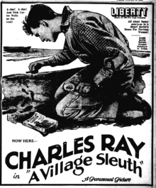 Finding a clue, a newspaper advertisement for the film. Village Sleuth newspaper ad.png