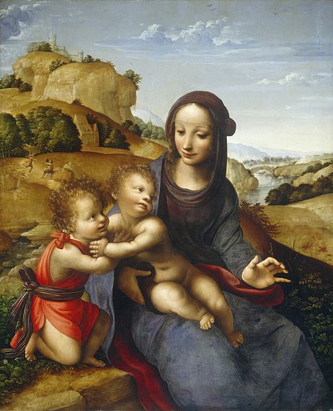 File:Virgen con niño y San Juanito 1505. Óleo y Temple sobre tabla. 784 x 641 cm. The National Gallery of Art. Washington.jpg