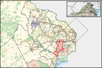 District map from the 2023 election Virginia's 18th House of Delegates district (since 2024).svg