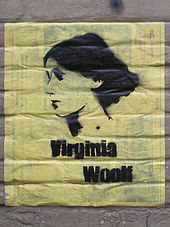 Porträt von Virginia Woolf als Straßenkunst in São Paulo, Brasilien (2007)