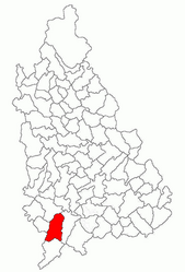 Расположение в уезде Дымбовица