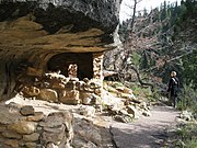 The Walnut Canyon National Monument is located east of Flagstaff off Old U.S. Route 66.