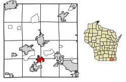 Walworth County Wisconsin Incorporated and Unincorporated areas Williams Bay Highlighted.svg