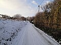 Kingates Lane, Whitwell, Isle of Wight seen three days after heavy snowfall on the island on 5 January 2010.