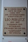 Leo Perutz - memorial plaque