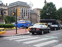 Filming in George Square, Glasgow, August 2011 WorldWarZGlasgowOB&SWATVehicles.jpg