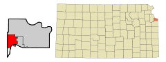 Wyandotte County Kansas Incorporated and Unincorporated areas Bonner Springs Highlighted.svg