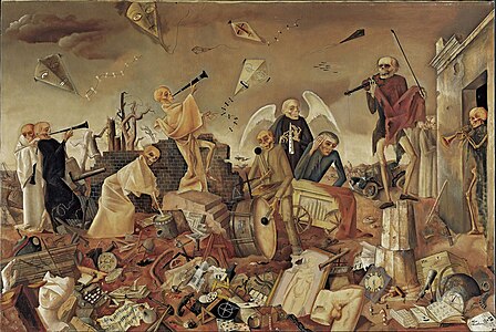 Le Triomphe de la mort, 1944 . Dernière œuvre connue de Felix Nussbaum..