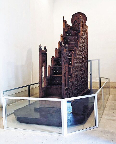 The Almoravid minbar, on display at the El Badi Palace