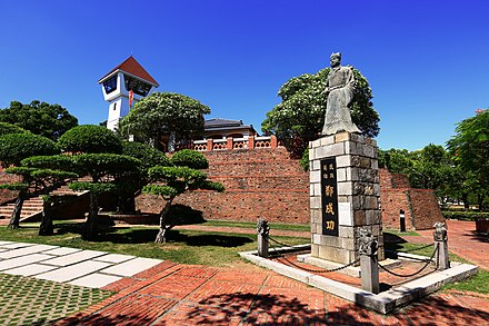 Fort Zeelandia or Anping Fort, with statue of Koxinga