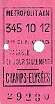 Ticket 1re classe émis le 345e jour de l'année 1910, soit le dimanche 11 décembre 1910.