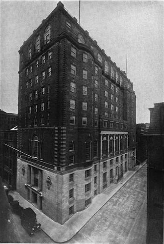 Boston City Club, Ashburton Place, Boston, 1915. Building designed by Newhall & Blevins. 1915 BostonCityClub10 AmericanArchitect March24.png