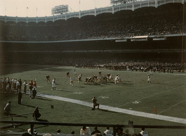 The Giants played at Yankee Stadium (1956–1973) in the Bronx