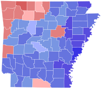 Carte des résultats de l'élection du Sénat des États-Unis de 1998 dans l'Arkansas par county.svg