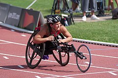 2013 IPC Athletics World Championships - 26072013 - Chelsea McClammer der USA während der 400m der Frauen - T53 erstes Halbfinale.jpg