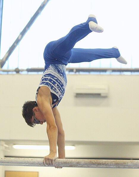 File:2019-05-25 Budapest Cup age group II all-around competition parallel bars (Martin Rulsch) 187.jpg