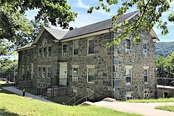 Cook Hall was built in 1940 to house the physics laboratory and the home economics department 2022 Storer College, Cook Hall.jpg