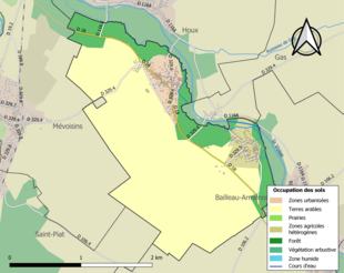 Kolorowa mapa przedstawiająca użytkowanie gruntów.