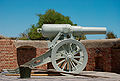 64 pounder, 64 cwt, Rifled Muzzle Loading Mk3 (1867 pattern) gun. The gun was manufactured by the Royal Gun Factory, Woolwich, England. Historical display at Fort Glanville, South Australia