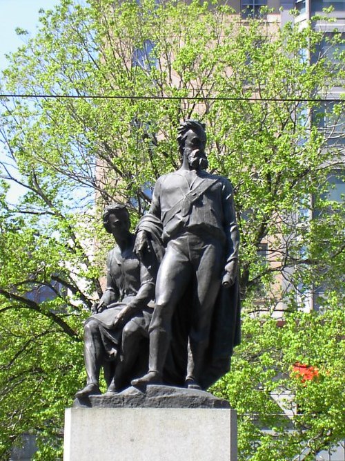 Burke and Wills Statue on the corner of Collins and Swanston Street, Melbourne