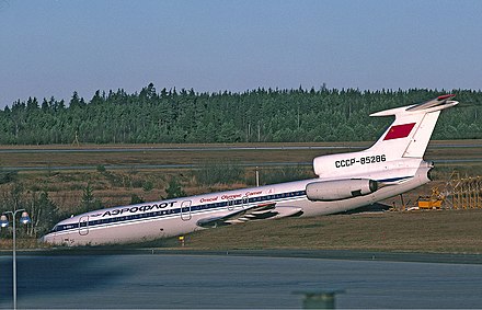 Tupolev Tu-154B-1 sovietskeho Aeroflotu po incidente na štokholmskom letisku Arlanda v novembri 1978