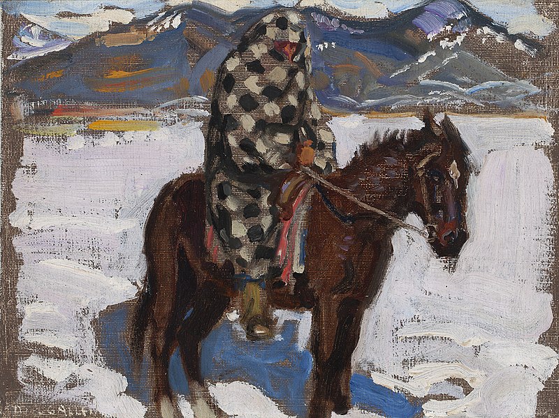 File:Akseli Gallen-Kallela - Indian on Horseback in Snow.jpg