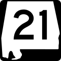 Two-digit state route shield, Alabama