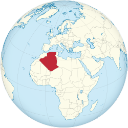 Algeria on the globe (North Africa centered).svg
