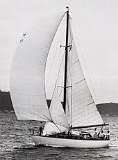 Anitra V winning the Sydney to Hobart Yacht Race in 1957 Anitra 1957.jpg