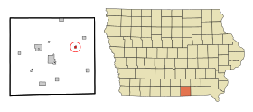 Appanoose County Iowa Incorporated and Unincorporated areas Udell Highlighted.svg