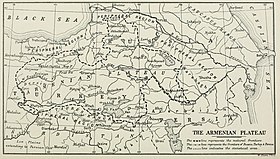 Os limites naturais do planalto armênio segundo Lynch (1901).