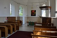 Interieur met preekstoel
