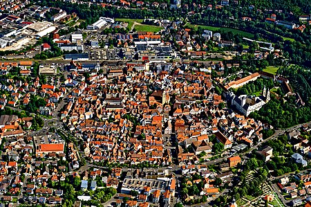 Bad Mergentheim Historischer Stadtkern Deutschordensschloss Luftbild