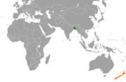 Location map for Bangladesh and New Zealand.