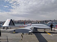 Bayraktar TB3 folding wing UAV Bayraktar TB3 on the runway of TCG Anadolu - 2.jpg