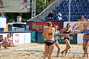 Deutsch: Beachhandball Europameisterschaften 2019 (Beach handball Euro); Tag 6: 7. Juli 2019 – Spiel um Platz Drei, Frauen, Kroatien-Niederlande 0:2 (14:23, 20:22) English: Beach handball Euro; Day 6: 7 July 2019 – Women's Bronze Medal Match – Croatia-Netherlands 0:2 (14:23, 20:22)