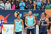 Deutsch: Beachhandball Europameisterschaften 2019 (Beach handball Euro); Tag 6: 7. Juli 2019 – Männerfinale, Dänemark-Norwegen 2:0 (25:18, 19:16) English: Beach handball Euro; Day 6: 7 July 2019 – Men's Final – Denmark-Norway 2:0 (25:18, 19:16)