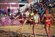 Deutsch: Beachhandball bei den Olympischen Jugendspielen 2018 in Buenos Aires; Tag 7, 13. Oktober 2018; Mädchen, Finale Argentinien-Croatien 2:0 English: Beach handball at the 2018 Summer Youth Olympics in Buenos Aires at 13 October 2018 – Girls Gold Medal Match – Argentina-Croatia 2:0 Español: Handball de playa en los Juegos Olimpicos de la Juventud Buenos Aires 2018 en 13 de octubre de 2018 – Partido por la medalla de oro femenino - Argentina-Croacia 2:0