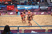 Deutsch: Beachhandball bei den Olympischen Jugendspielen 2018; Tag 5, 10. November 2018; Mädchen, Hauptrunde - Chinese Taipei (Taiwan)-Niederlande 1:2 English: Beach handball at the 2018 Summer Youth Olympics at 11 October 2018 – Girls Main Round – Chinese Taipei (Taiwan)-Netherlands 1:2