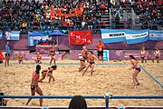 Deutsch: Beachhandball bei den Olympischen Jugendspielen 2018; Tag 5, 10. November 2018; Mädchen, Hauptrunde - Chinese Taipei (Taiwan)-Niederlande 1:2 English: Beach handball at the 2018 Summer Youth Olympics at 11 October 2018 – Girls Main Round – Chinese Taipei (Taiwan)-Netherlands 1:2