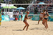 Deutsch: Beachvolleyball bei den Olympischen Jugendspielen 2018; Tag 11, 17. Oktober 2018; Jungen, Spiel um Platz 3 – USA (Devon Newberry/Lindsey Sparks)-Norwegen (Emilie Olimstad/Frida Berntsen) 1:2 (21–1/13–21/9–15) English: Beach volleyball at the 2018 Summer Youth Olympics at 17 October 2018 – Bronze Medal Match – USA (Devon Newberry/Lindsey Sparks)-Norway (Emilie Olimstad/Frida Berntsen) 1:2 (21–1/13–21/9–15)