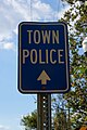 English: In Berwyn Heights, Maryland, a sign at to the police department