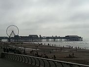 The Central Pier and wheel of another in Blackpool