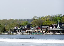 Boathouse Row on the Schuylkill River in Philadelphia, United States