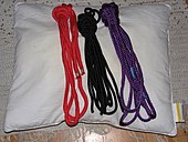 Rope used in erotic bondage is usually soft to avoid chafing the skin, and easy to twist and straighten Bondage rope.jpg
