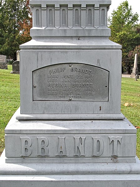 Philip and Regina Brandt inscription